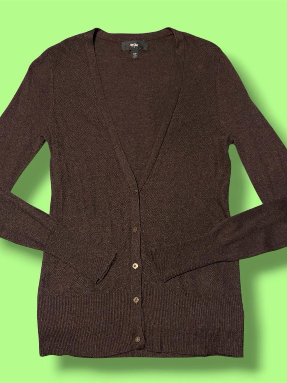 Y2K Mossimo Brown V-Neck Cardigan Size Small Office Siren Academia Autumn